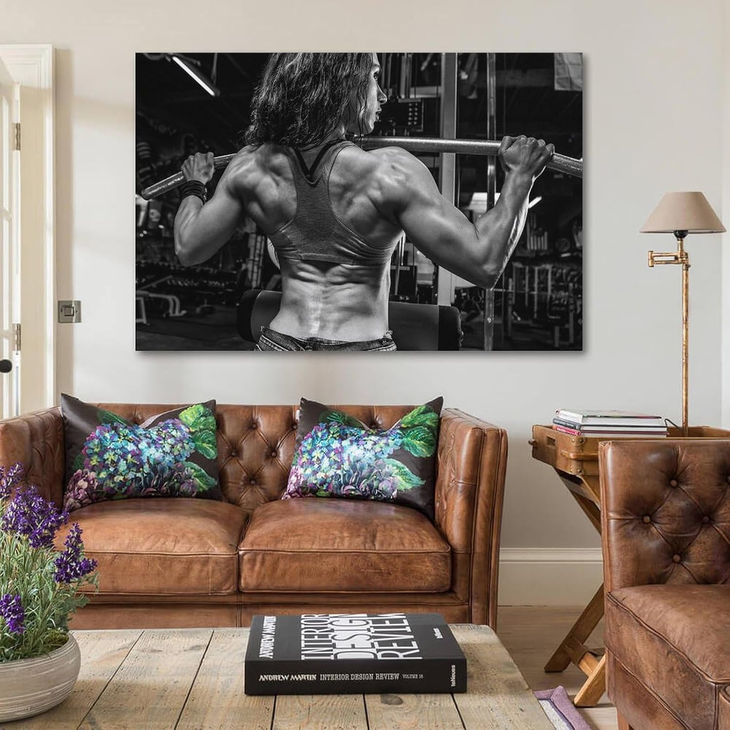Workout Poster Sexy Woman Body Builder Back Shoulders Body Building Gym Motivational Art Canvas 08x12inch Unframe-style image 5