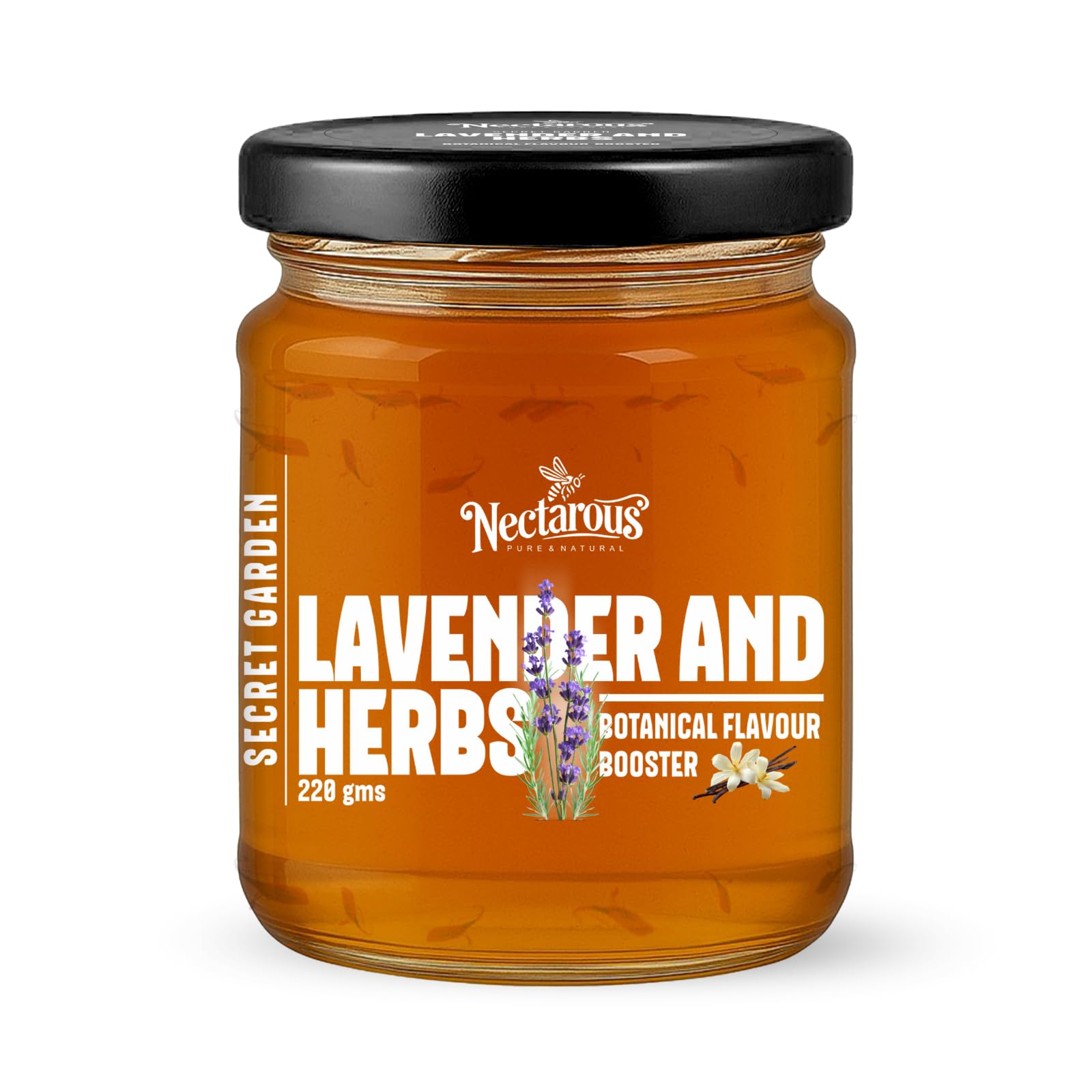 Nectarous Secret Garden Flavoured Honey | Lavender & Herbs | 220g | Pure & Relaxing Wellness | Natural Herbal Infused Honey | No Sugar Adulteration | Healing, Uplifting, Immunity Boosting-image-42