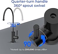 Vista 5 de Waterdrop Filtered Water Faucet for Kitchen Sink, Reverse Osmosis, Stainless Steel, Black
