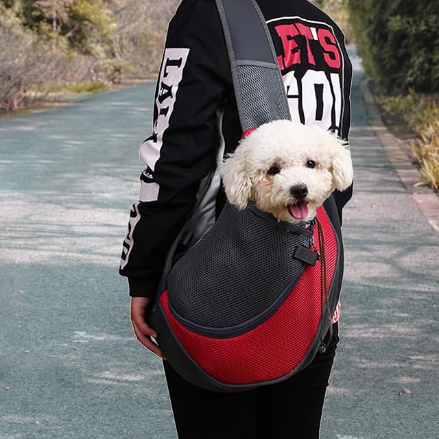 Foto 5 de 7 de Transportín para Perros, Bolsa Bandolera de Transporte para Llevar Perrito Gatito Mascota Pequeño Correa…