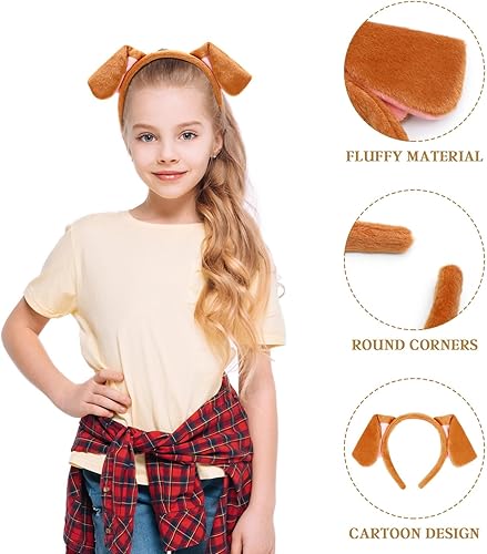 Miniatura 4 de VALICLUD 4 diademas de orejas de animal, diadema de orejas de cachorro, diadema decorativa para fiesta, accesorios de disfraz de cosplay