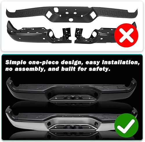 Vista 42 de Reemplazo del conjunto de parachoques trasero para Toyota Tacoma 1995 1996 1997 1998 1999 2000 2001 2002 2003 2004, parachoques de acero cromado