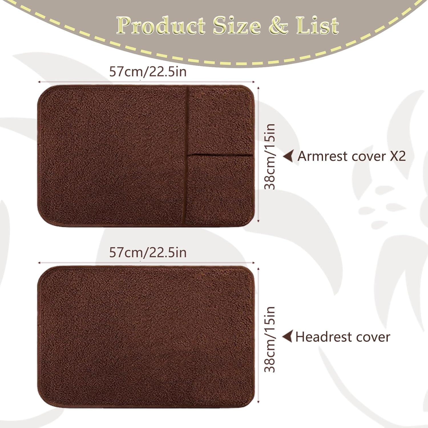 Armrest Covers - Arm Chair Covers Set of 3 Recliner Chair Covers, With pockets Stretch Arm Rest Cover Non-Slip Armchair Protector Cover for Tv Armchair Chair Sofa,Washable (Navy Blue 22.5x15 in)