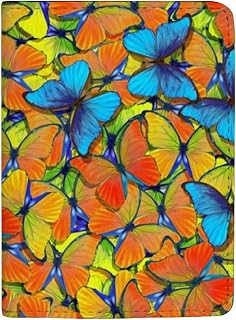 Capa para passaporte de couro Morpho com asas de borboleta e couro para passaporte, acessórios de viagem para homens e mulheres