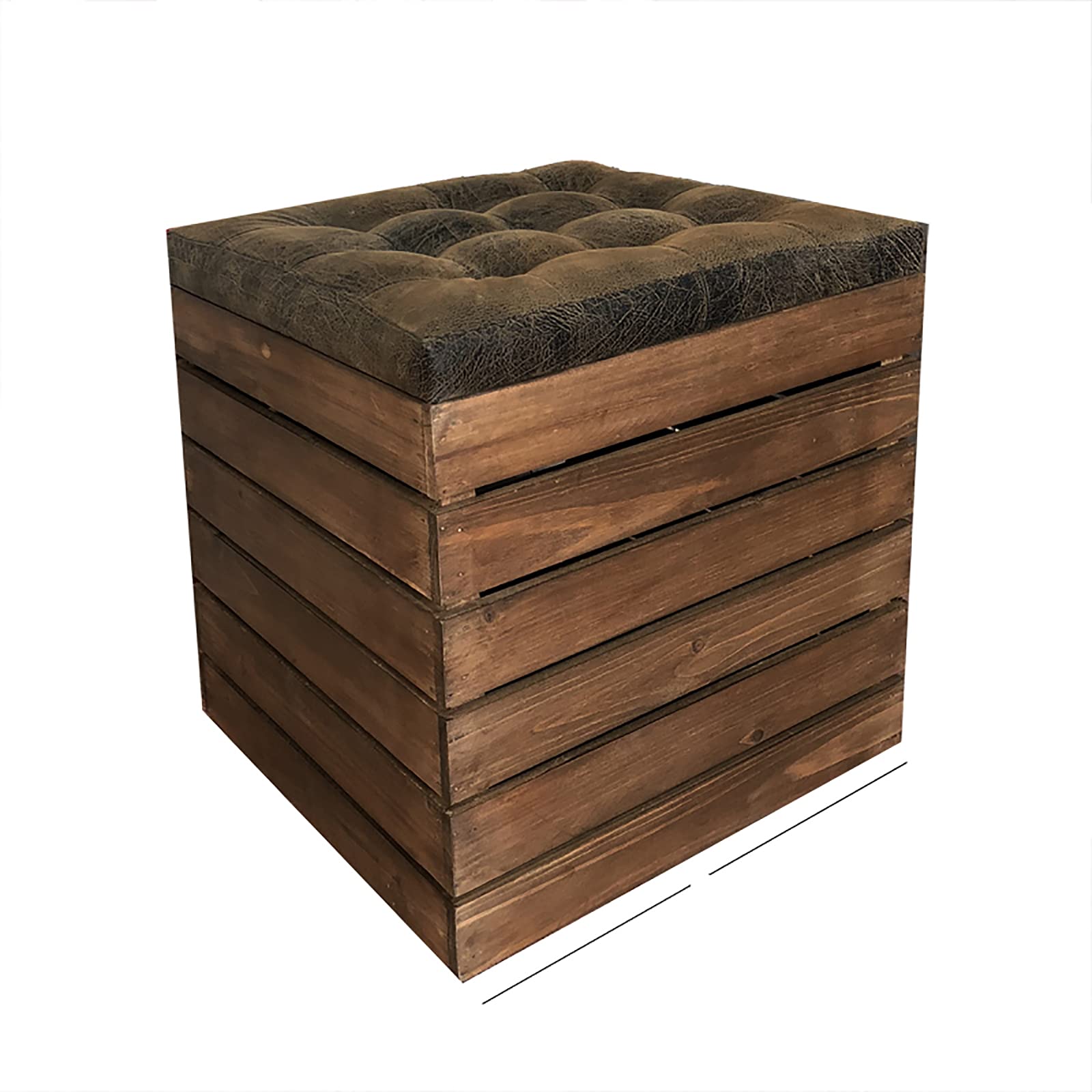 Tabouret de rangement en bois rétro pour un salon chaleureux et un balcon optimisé
