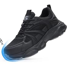 GUYISA Steel Toe Shoes for Men Women Lightweight Safety Work Shoes with Puncture Resistant Midsole Comfortable Breathable Low Top Work Utility Sneakers for Warehouse Factory Construction Logistics Job