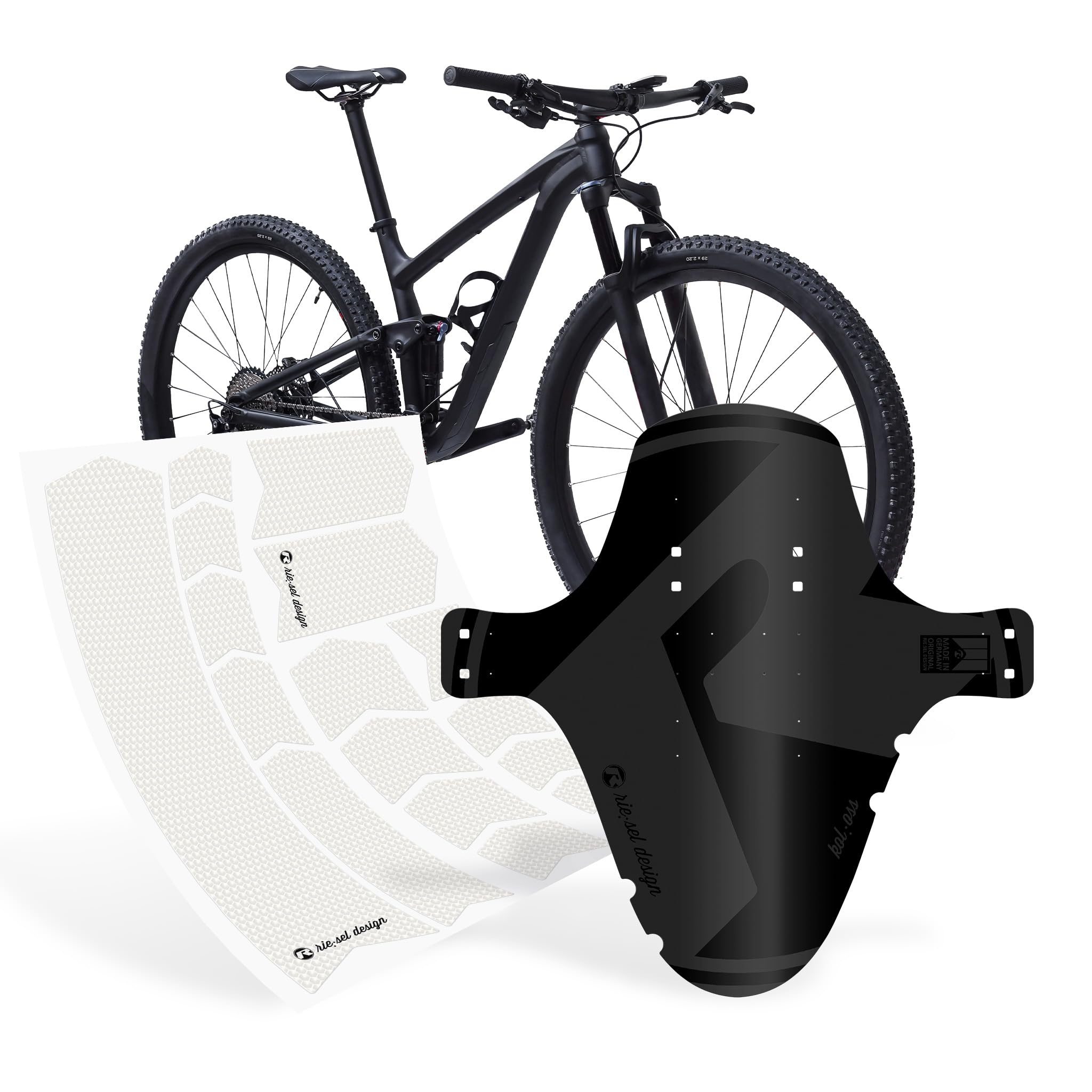 Riesel Design - MTB Schutzblech – Mudguard Schlamm:PE für Mountainbikes | ultraleichter Spritzschutz, Kotflügel & Schmutzfänger am Fahrrad – für 20–29 Zoll, Downhill, Enduro, XC & E-Bike geeignet