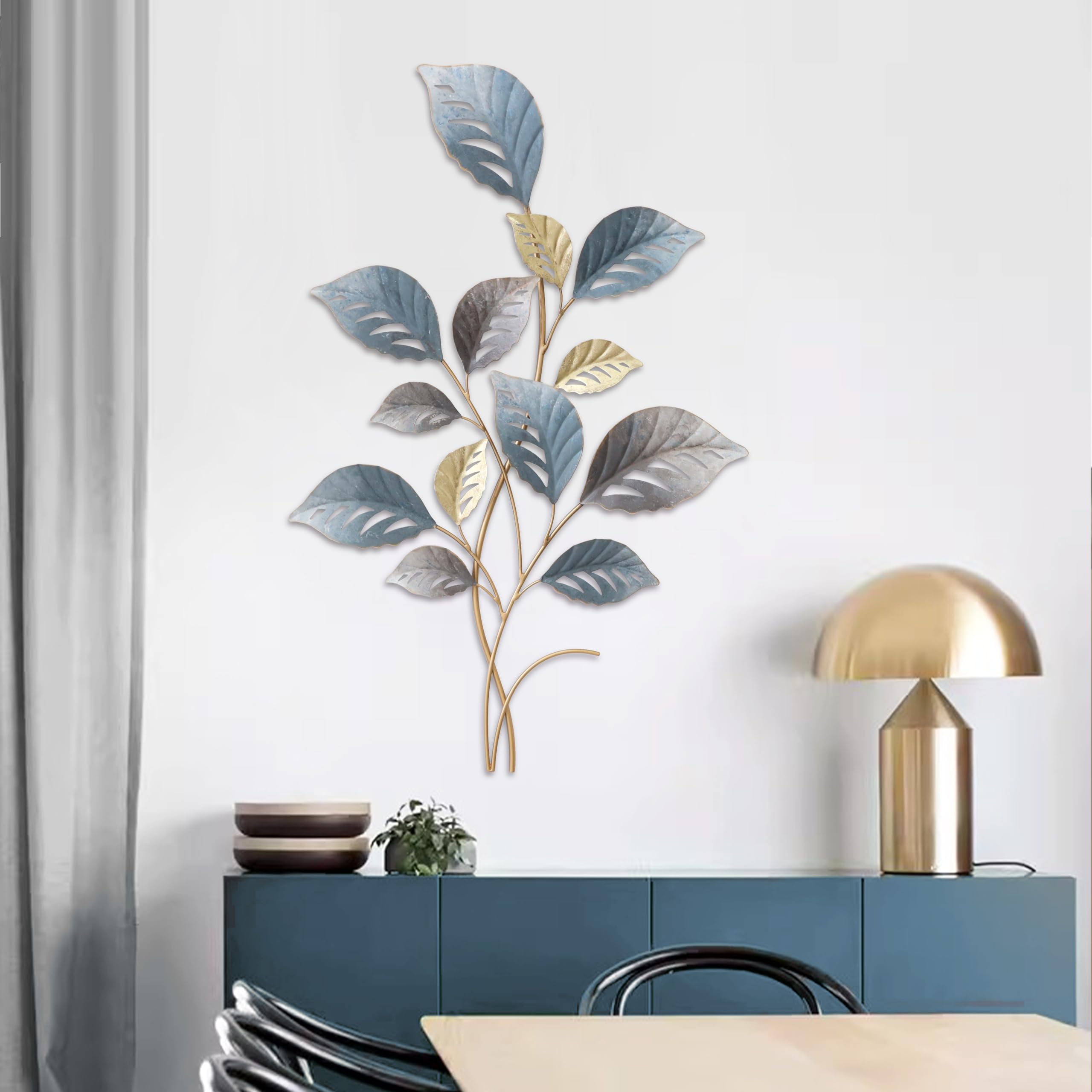 Kobolo Wandbild JABARI Metallbild mit 3D-Effekt 44x4x77 cm Grau