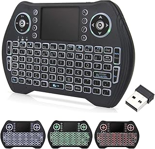 Mini Wireless Keyboard Backlit With Touchpad Mouse Combo and Multimedia Keys 2.4G Mini Keyboard Handheld Remote for Android TV Box,HTPC,PS3,PS4,Windows PC,Smart Phone,Tablet