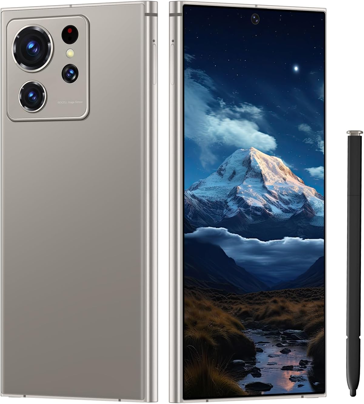 Unlocked Phones S24 Ultra Smartphone with Built-in Pen 8+256GB Android 13 Cell Phones 6.8″ HD Screen Dual SIM 108MP+48MP Camera 6800 mAh (Titanium Grey)