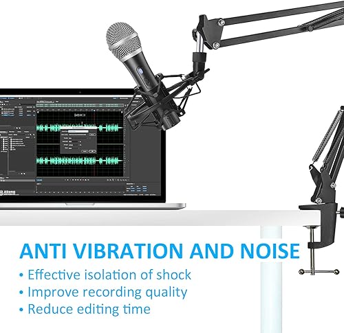 Miniatura 3 de SUNMON Q2U USBXLR Soporte de montaje de micrófono para reducir la vibración y el ruido, adecuado para Samson Q2U USBXLR Dynamic Mic