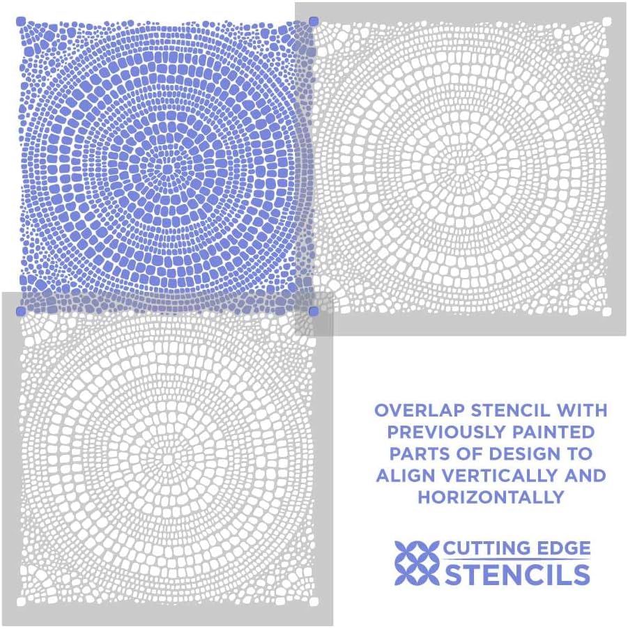 Pebble Patio Stencil – Reusable Concrete Stencil for Painting Outdoor Floors, Walkways & Walls – DIY Garden Decor Template for Patio Makeovers