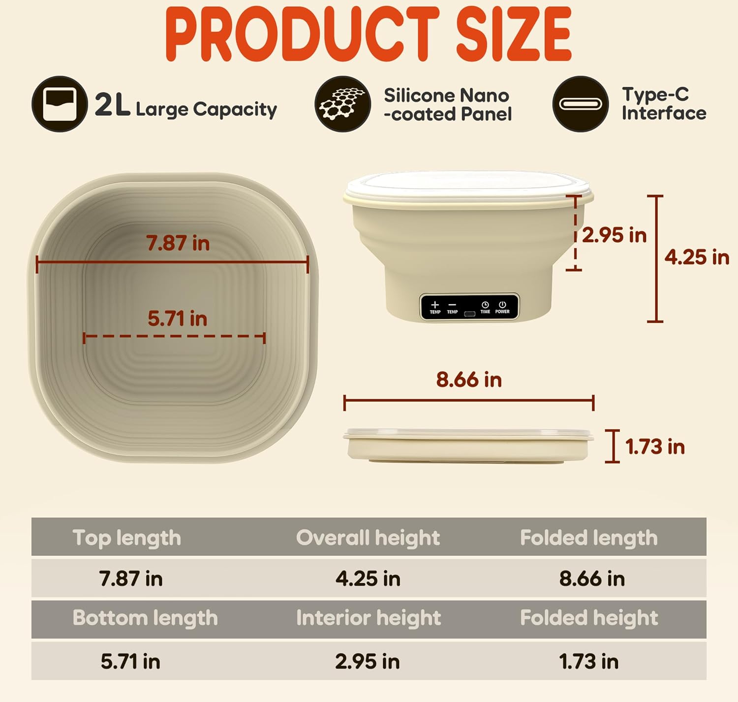 Upgraded Electric Heated Silicone Dough Proofing Box with Reliable Timer & Precise Temp Control - Fast Fermentation Collapsible Proofer Bowl (2L, Square)