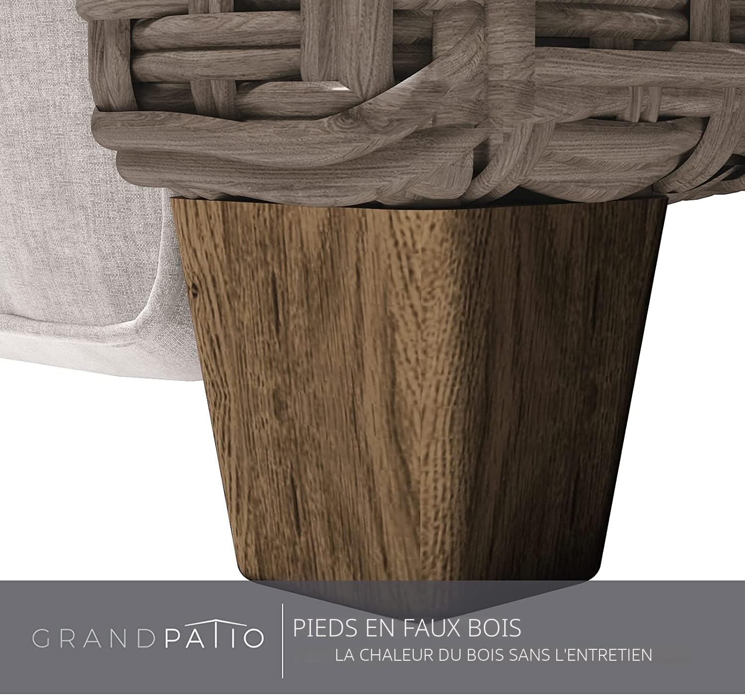 Grand patio Fauteuils Inclinables en Rotin, Réglable Chaise de Jardin avec Coussin, Aluminium Structure, Protection UV, Fauteuils Relaxants pour Intérieur, Extérieur (Beige Coussin)