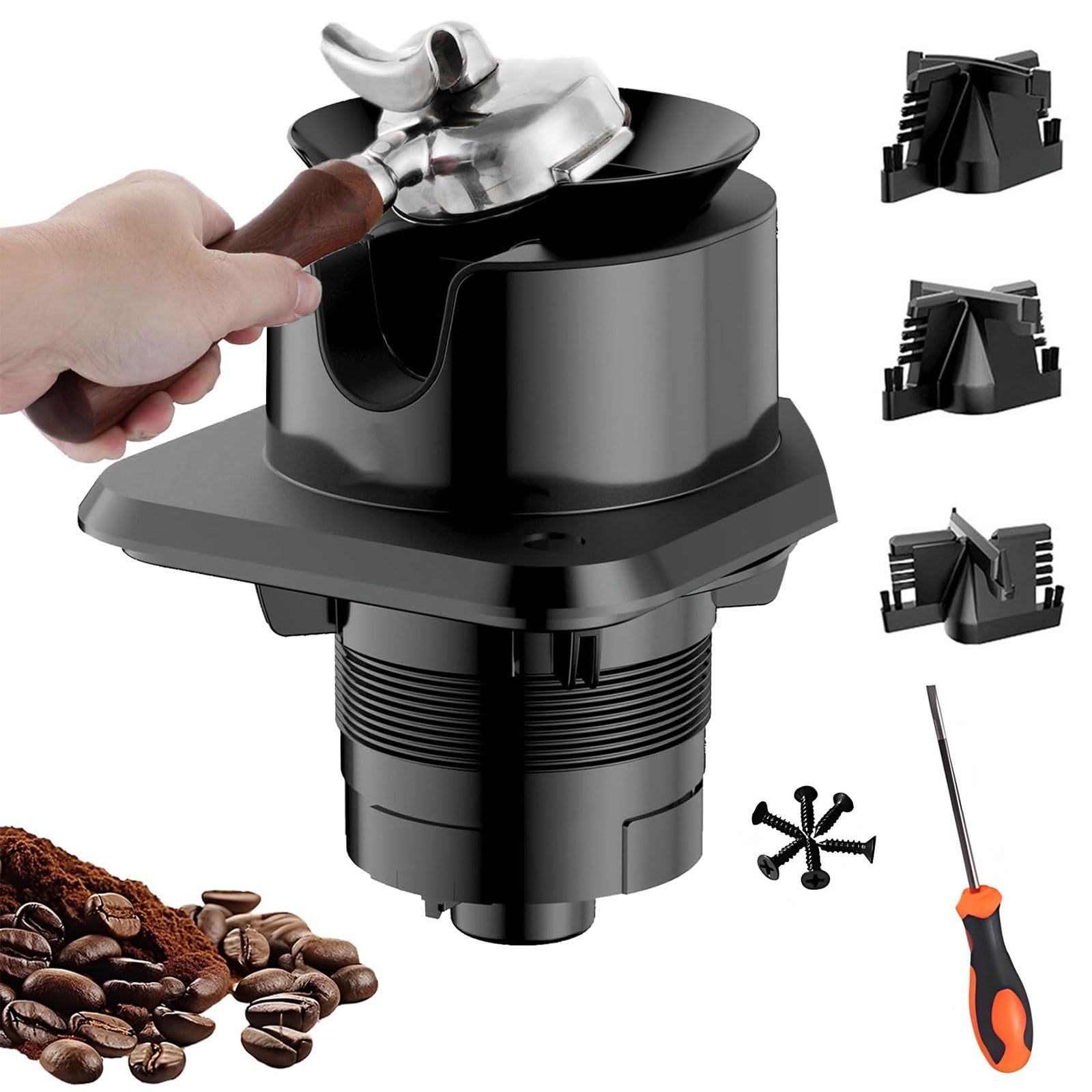 Limpiador de Portafiltro Eléctrico de 30W para Espresso, Removedor de Posos de Café con Sensor Inteligente con 3 Cabezas de Cepillo Reemplazables para Cafetería y Bar en Casa