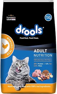Drools Adult Dry Cat Food 1.2kg Pack | Real Chicken Flavour |Taurine that Helps Maintain a Healthy Heart | Healthy Skin & ... Price In India