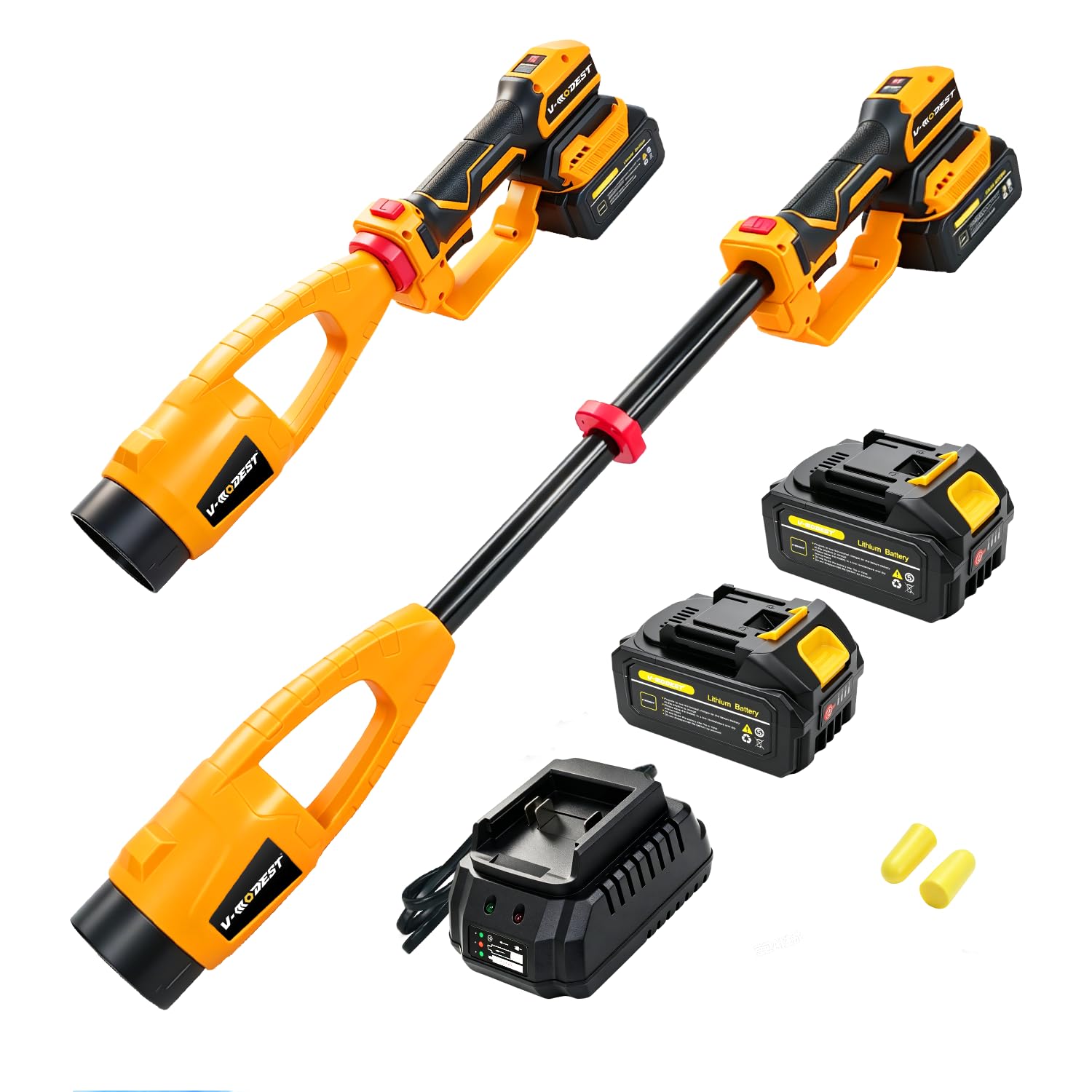 Cordless Air Leaf Blower, 2 Batteries Extendable Electric Blower, 6 Speed