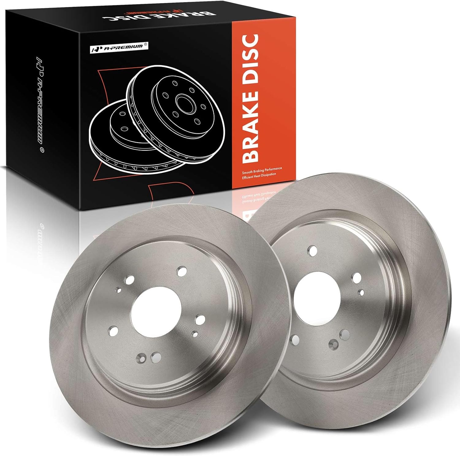 A-Premium 12.19 inch (309.8mm) Rear Solid Disc Brake Rotors Compatible with Select Honda and Acura Models - CR-V CRV 2017-2023, TLX 2015-2020, 2-PC Set