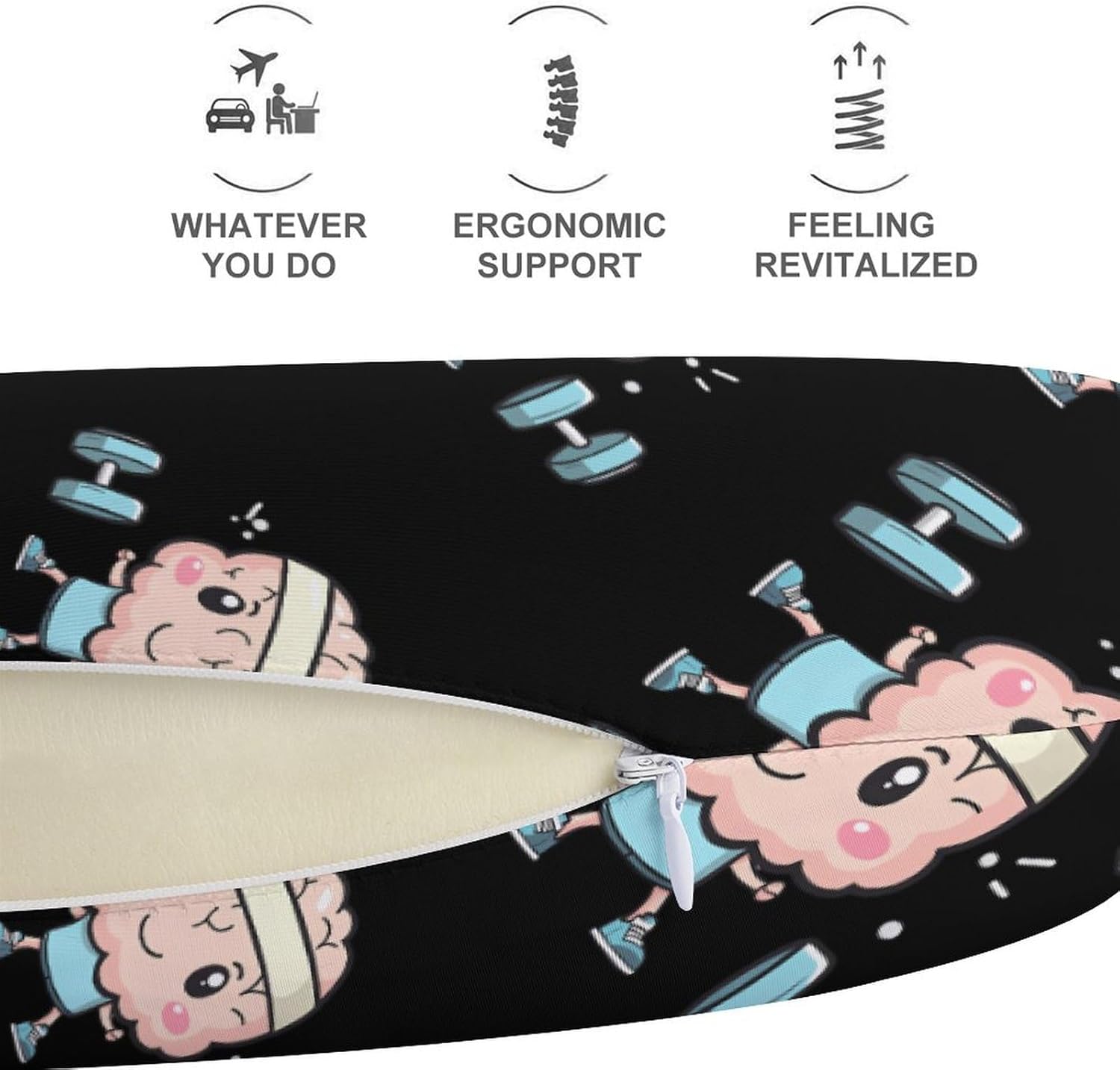 Brain Lifting Weights Memory Foam Pillows U Shaped Travel Neck Pillow