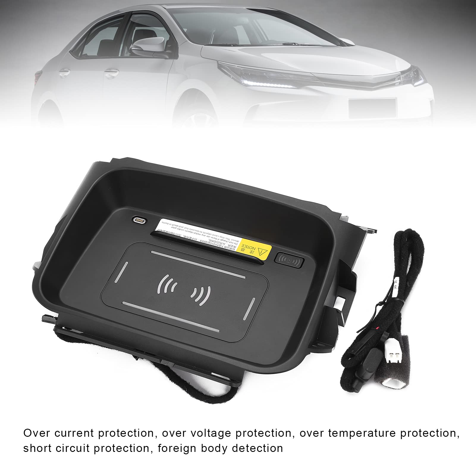 Caricabatterie Wireless per Auto, 2 in 1 Caricabatterie per Auto Wireless 15 W Supporto di Ricarica per Telefono di Ricambio per il 2019-2021