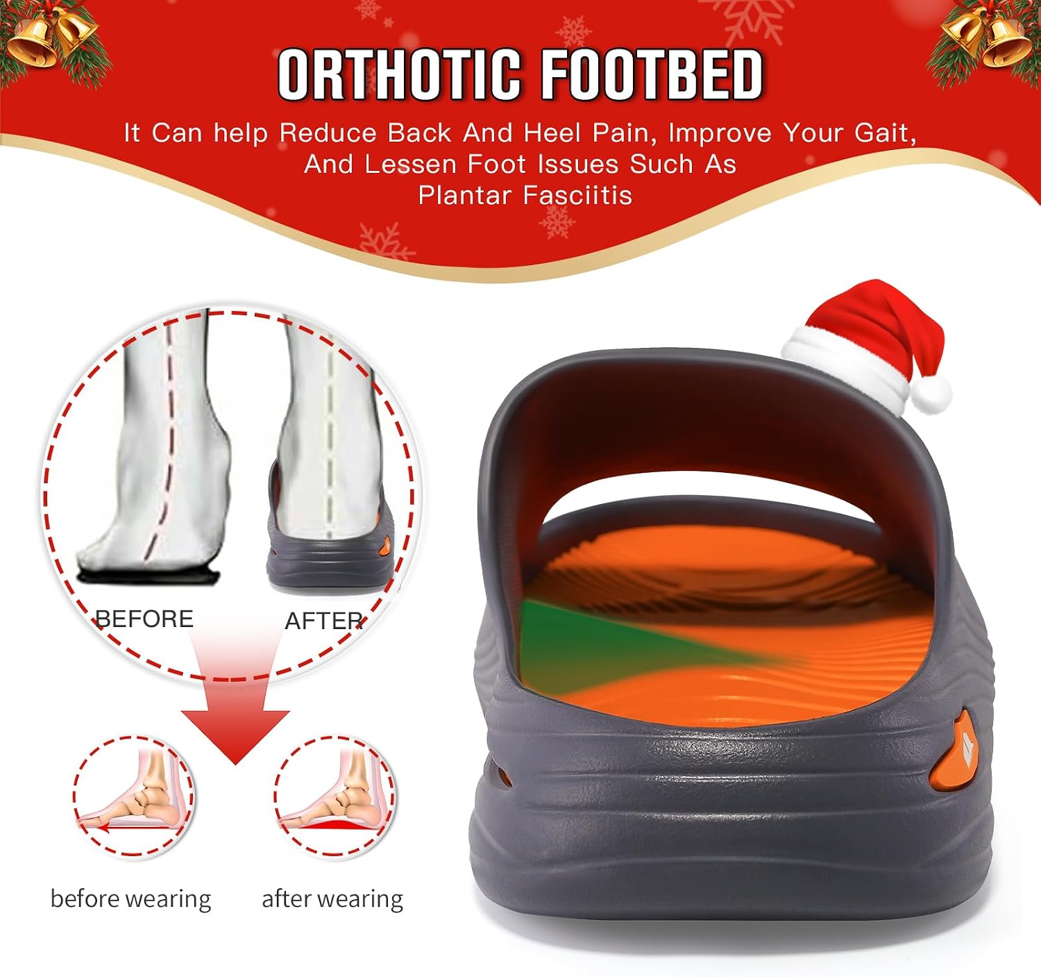 Women's Recovery Sandals - Orthopedic Arch Support for Plantar Fasciitis Relief, Reduces Foot Stress, Comfortable Open Toe Sport Slides, Fit for Home, Outdoor & Post-Workout Walking image 3