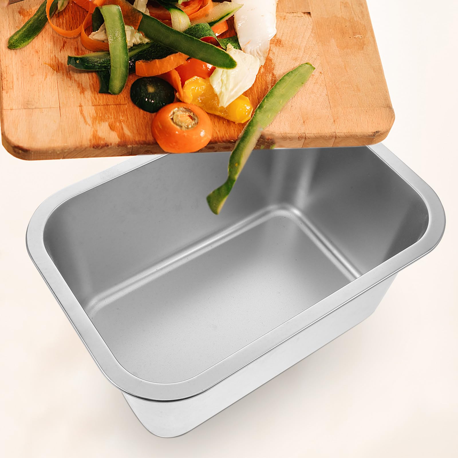 Bac à Compost Séparation des Déchets en Acier Inoxydable Cuisine la Cuisine avec Couvercle, Petite Poubelle et Prévention des Odeurs