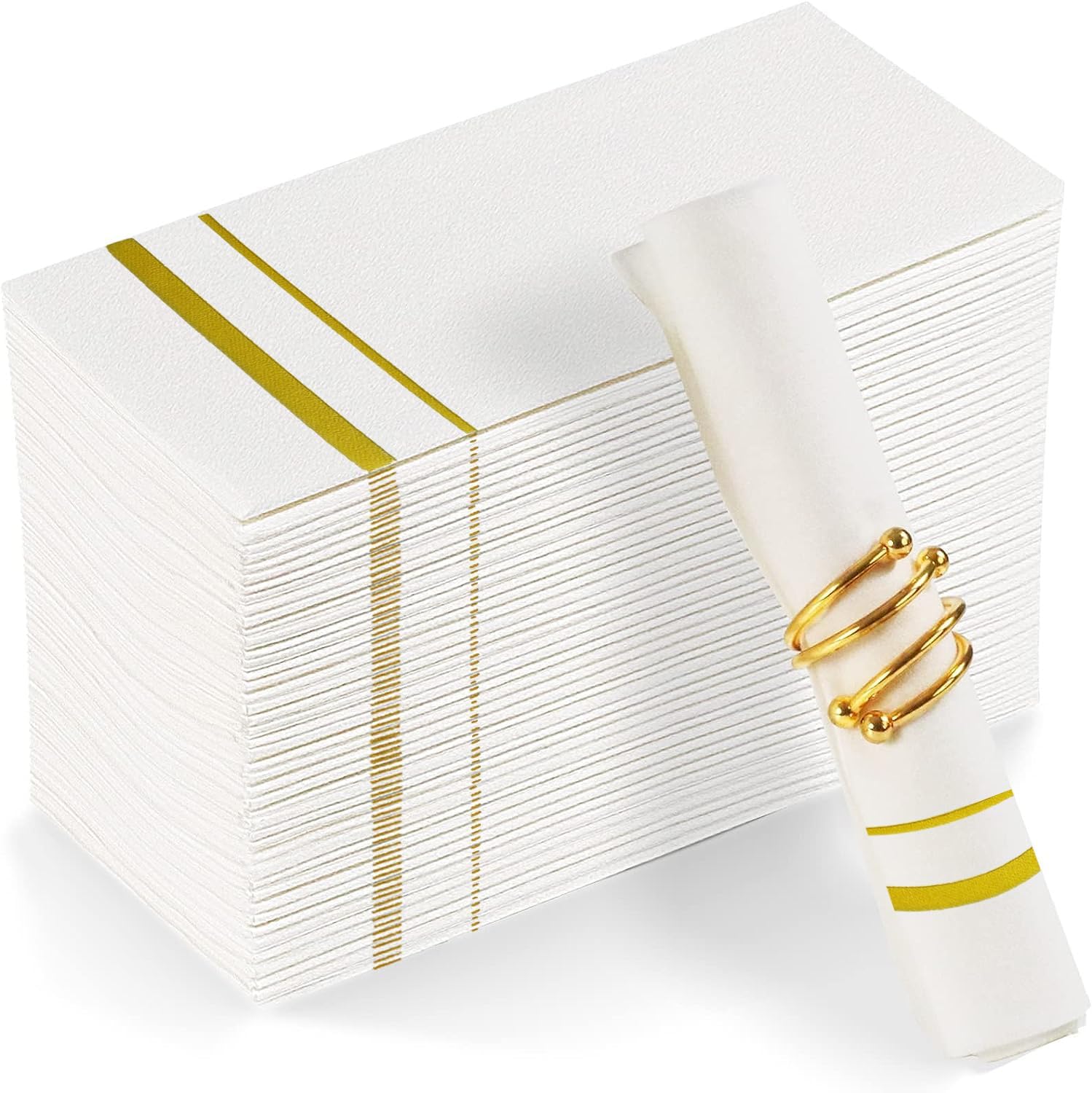 White and Gold Napkins