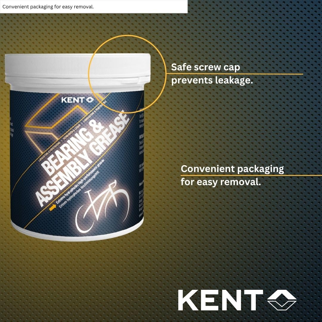 KENT BIKE Bearing & Assembly Grease – Schmierfett für Fahrradlager & Montage – Reduziert Reibung & Verschleiß – Haftstark & temperaturbeständig – Mit EP-Additiven für extreme Belastungen