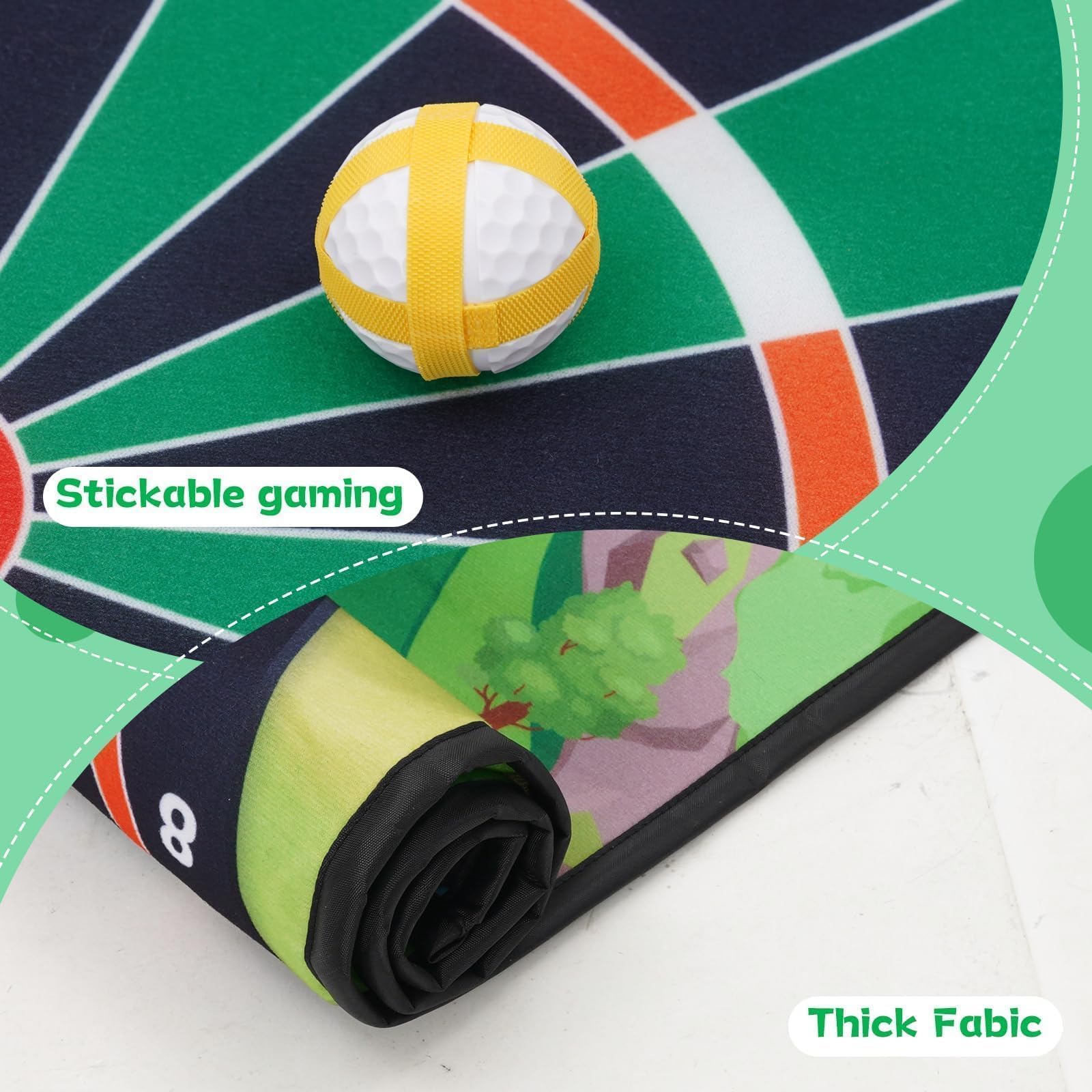 Bambini Arco e frecce e Mini Golf 2 in 1 Set di Giocattoli con 6 frecce e 12 Palle da Golf, Regalo per Ragazzi e Ragazze da 3 a 12 Anni, Giochi interattivi per la Famiglia all'aperto