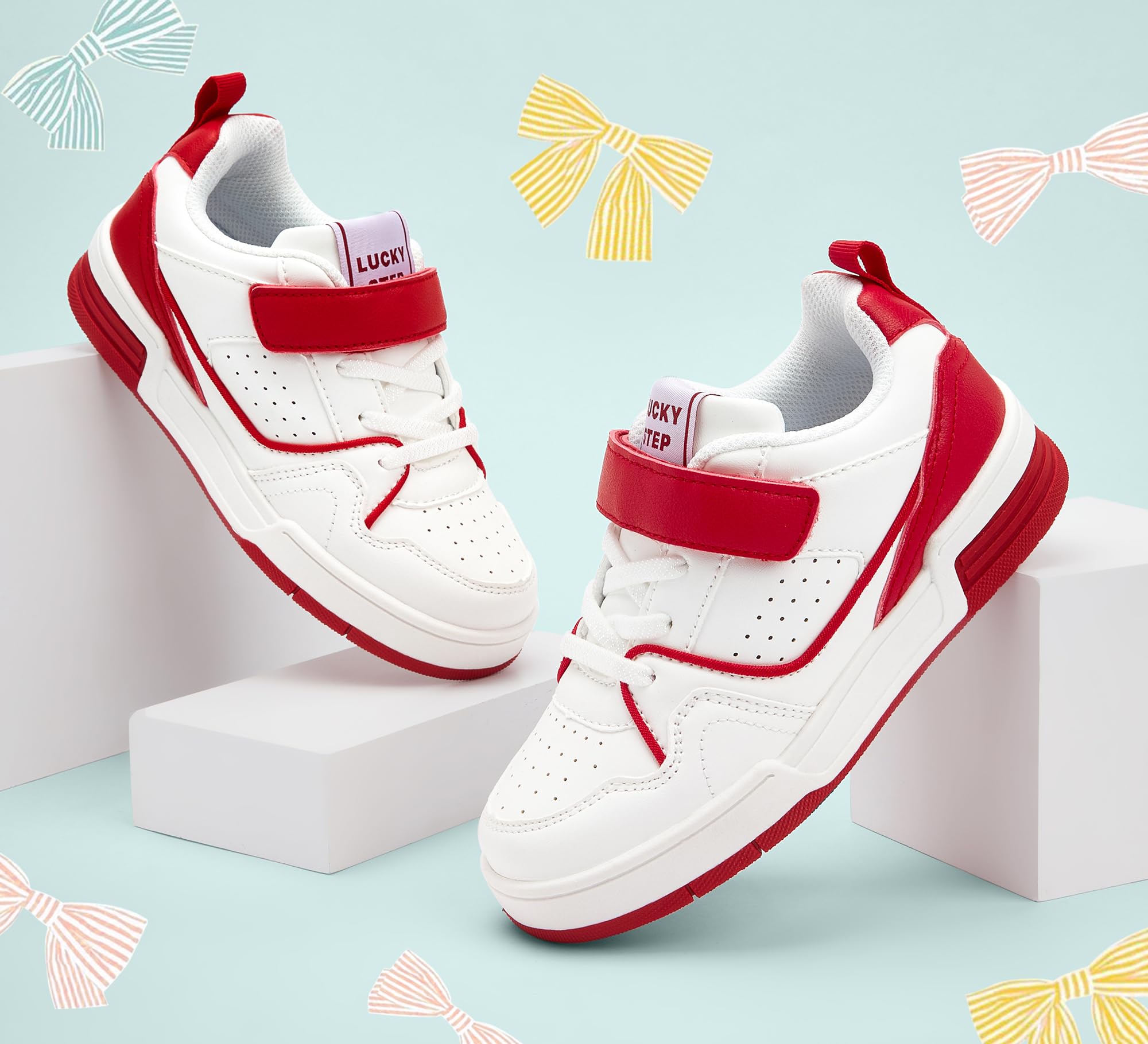 LUCKY STEP Zapatillas Slip-On para Niños – Cómodas y Casual, Zapatillas Bajas con Correa para Escuela, Tenis y Deporte, para Niños/Niñas