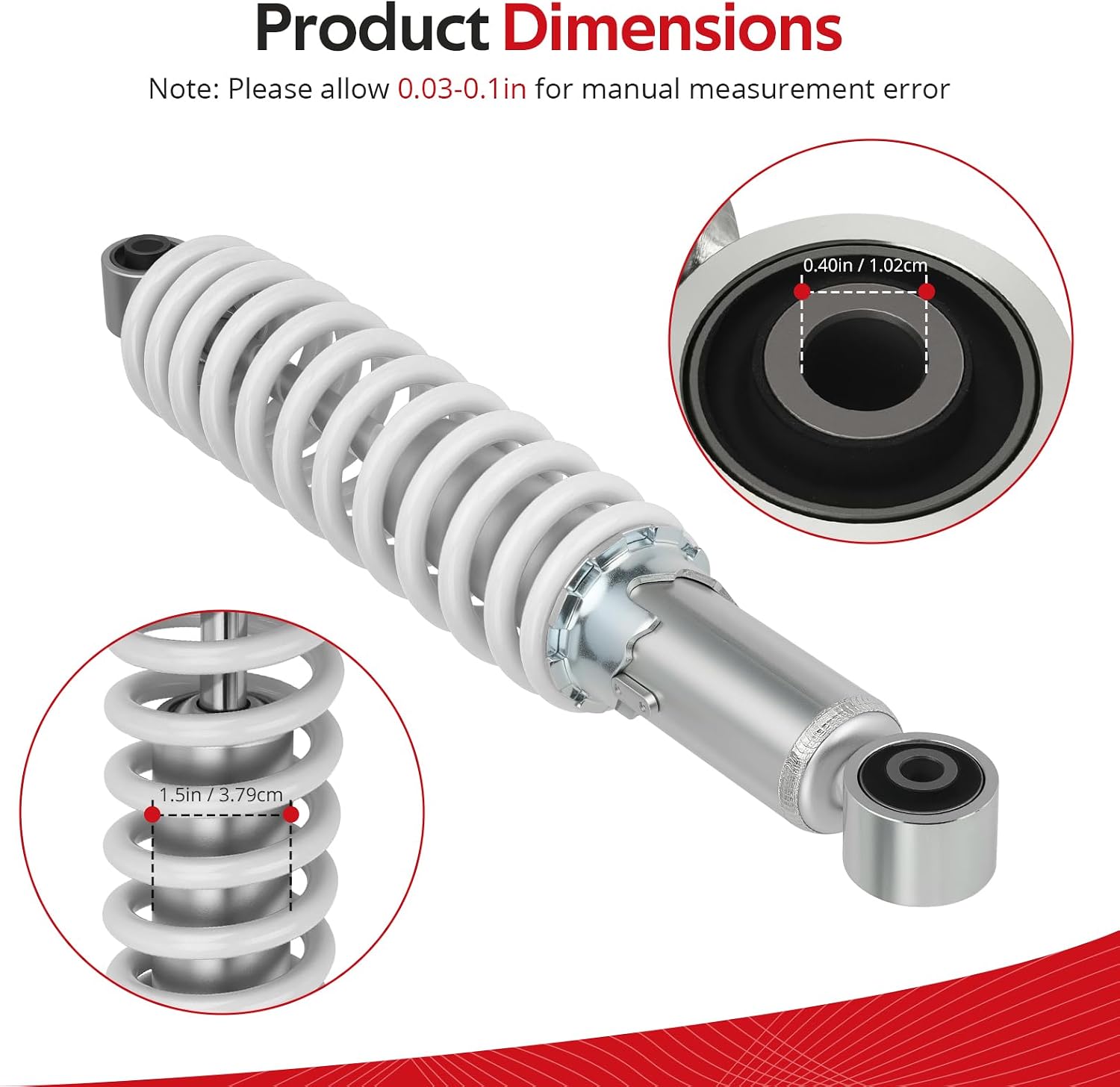 JAVIK White Left & Right Front Shock Absorber For Yamaha Blaster 200 YFS200 1988-2006 O.E.M# 2XJ-23350-20-36 2XJ-23350-00-36