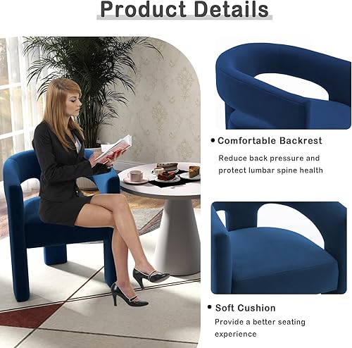 Miniatura 5 de Modernas sillas de comedor, silla de sherpa tapizada de terciopelo con respaldo, silla de tocador Boucle ensamblada cómoda para cocina, comedor,