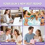 Tondeuse Électrique pour Bikini pour Femmes - Tiovara Rasoir Électrique Indolore, Rasoirs Électriques Sans Fil Étanches IPX7 pour Épilation des Poils Pubiens avec Station de Charge USB pour Bikini, Aisselles, Jambes, Bras, Corps, Visage, Peau Soie