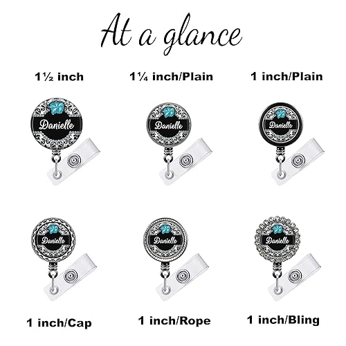 Miniatura 3 de Floral Damask Badge Reel (8 Colors) - Retractable Id Holder Personalized with Name, Monogram, Occupation Title - Nurse Gift