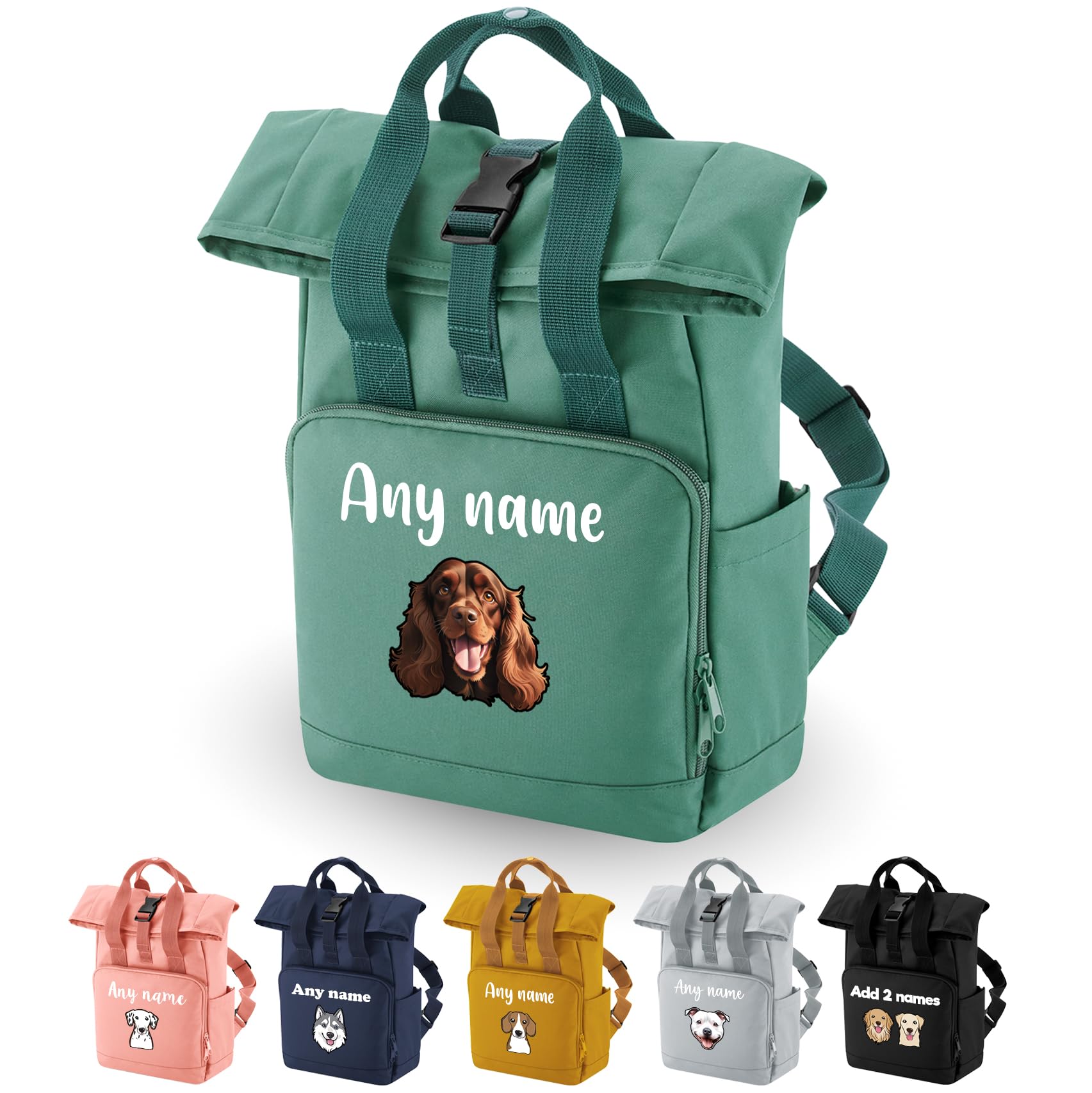 Spoilt Rotten Pets Any Breed Dog Rucksack Backpack Custom Personalised With Dog Name & Choice of Breed Design Pet Accessories Bag, Overnight, Holiday, Walking,