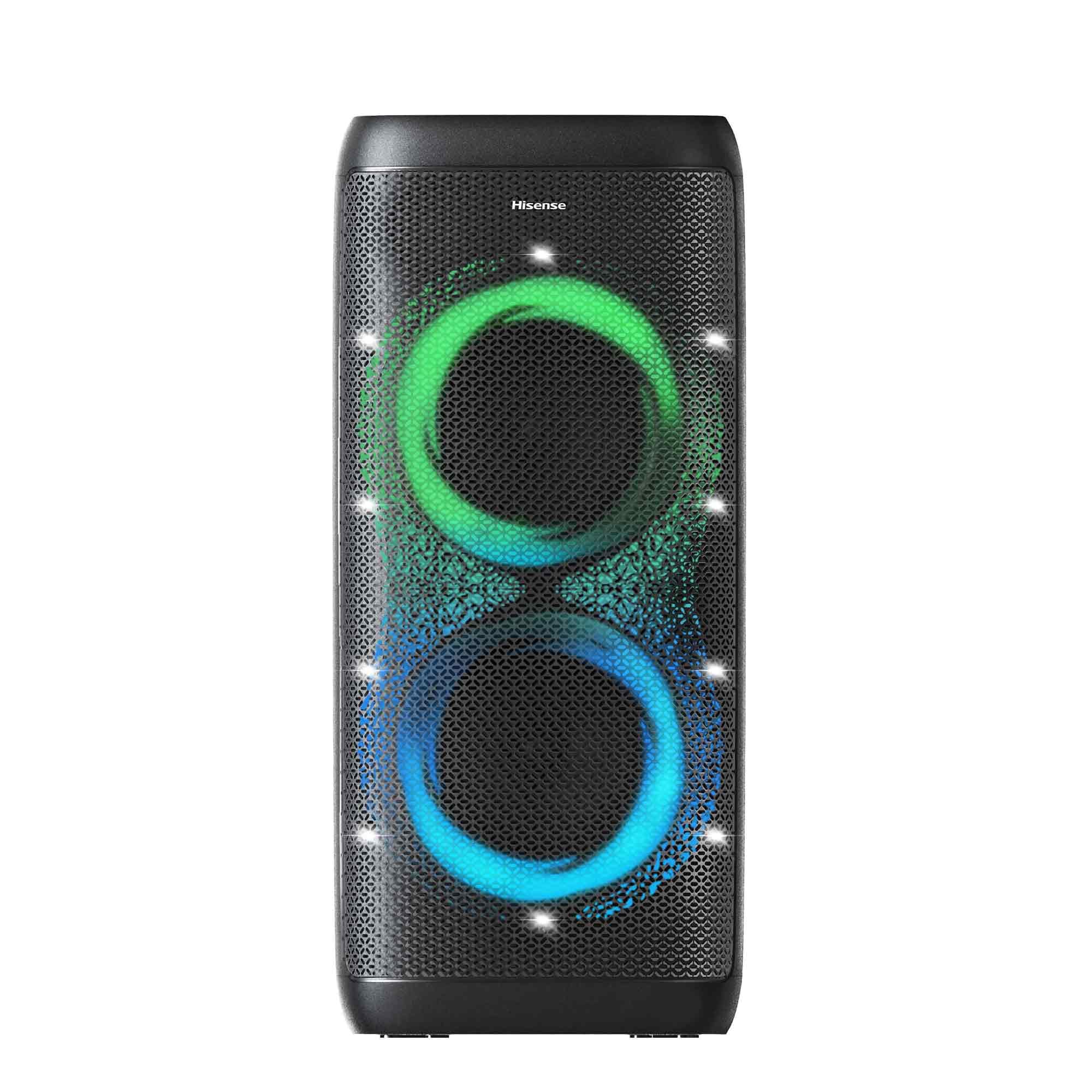 Hisense Party Thunder, 620 W Maximale Audioleistung, AI Lichtshow, 18 Stunden Akkulaufzeit, Auracast™ Receiver, Transportierbar, ConnectLife, IPX4 Wasserdicht, AI Vocal Fader, Bluetooth 5.4