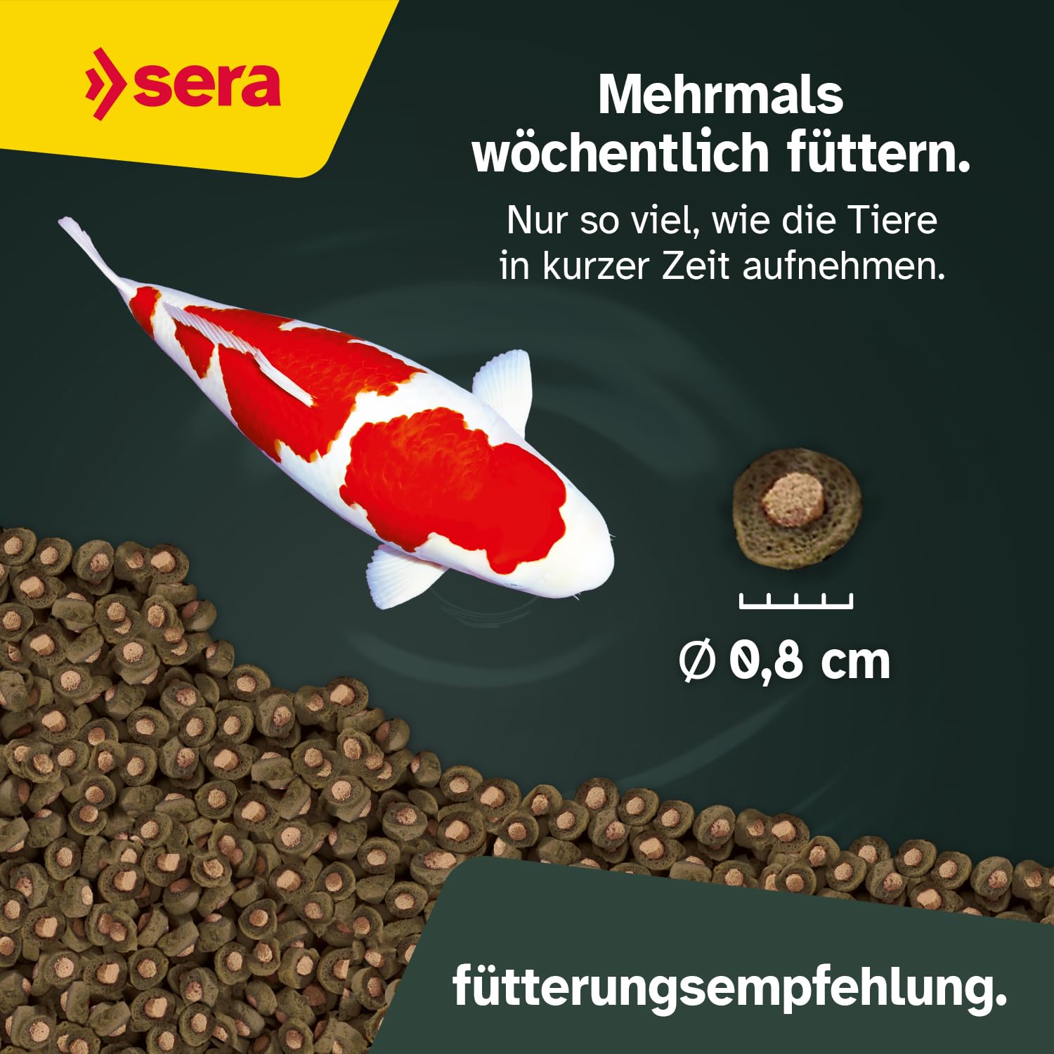 sera Koi Professional Color 21L (7kg) | Koi Futter für Intensive Farben & gesundes Wachstum | Koifutter mit Spirulina & Astaxanthin | Fischfutter für prächtige Farbzonen | Karpfenfutter