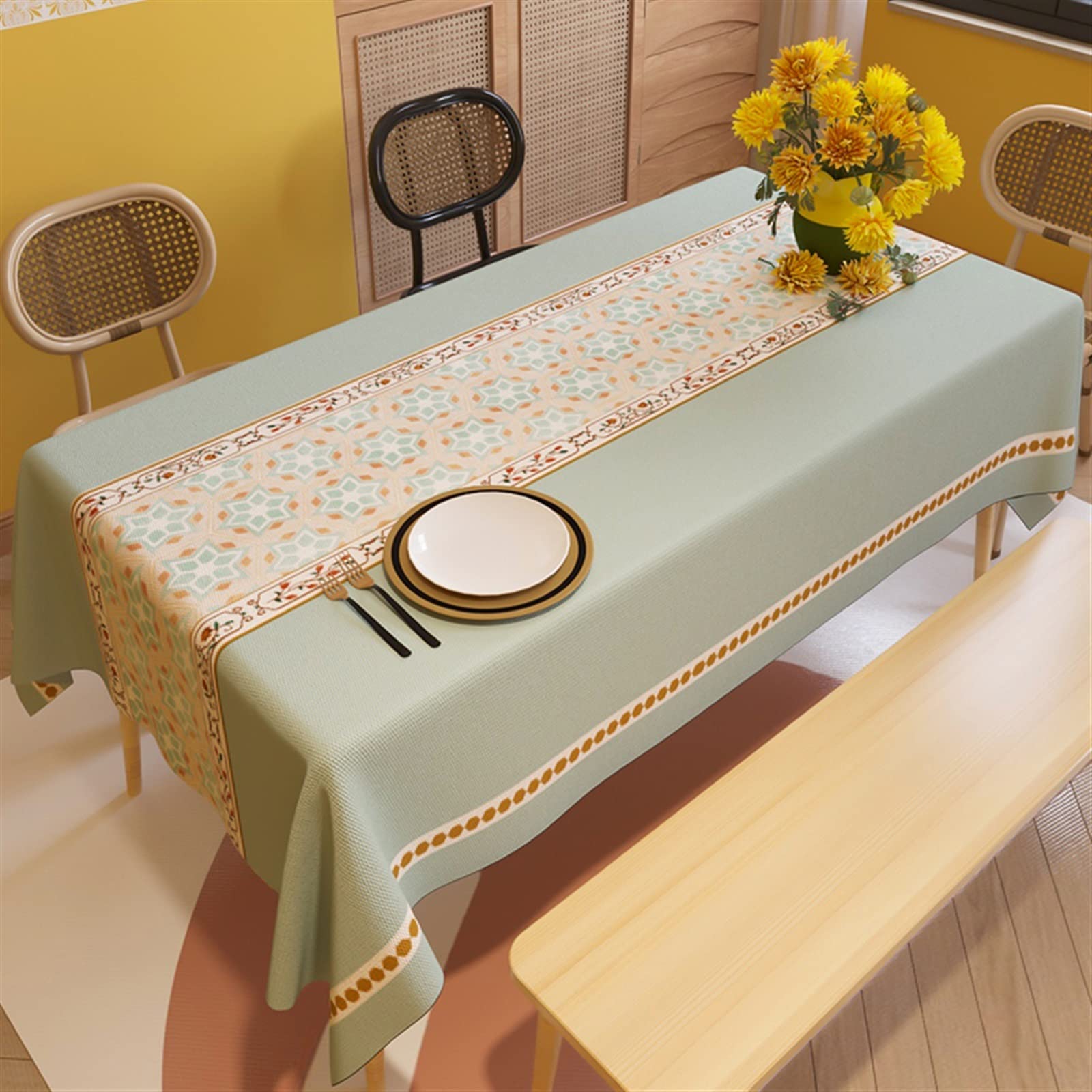 TableCloth High-end Waterproof American Light Luksusowe wiejskie wiejskie obrus prostokątny stolik kawowy(4,40x70cm15x27inch)