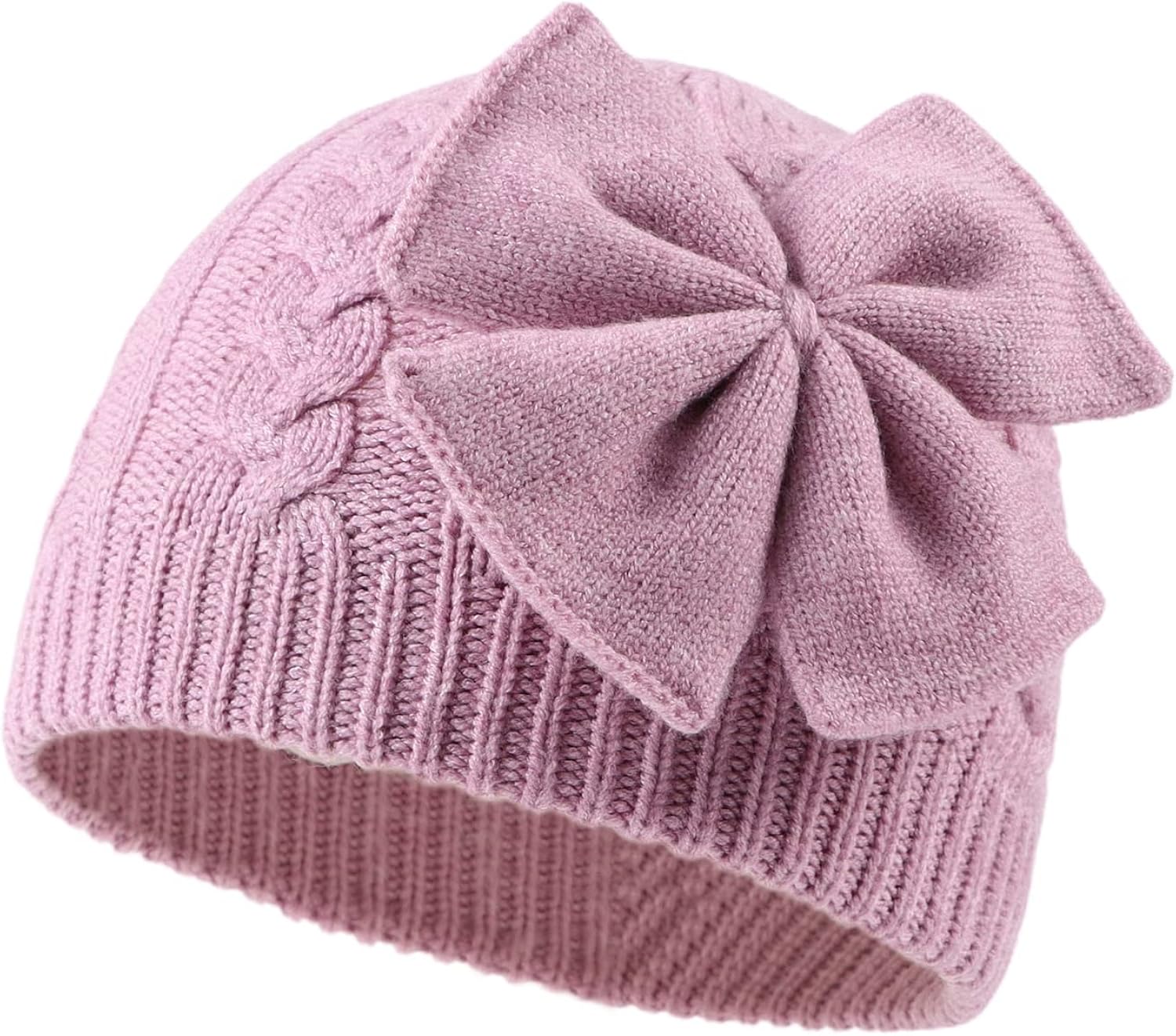 Winter Warm Knitted Baby Hat for Girls Cotton Lined Infant Toddler Girls Hat Autumn Cute Bow Classic Girls Beanie 0-6Y