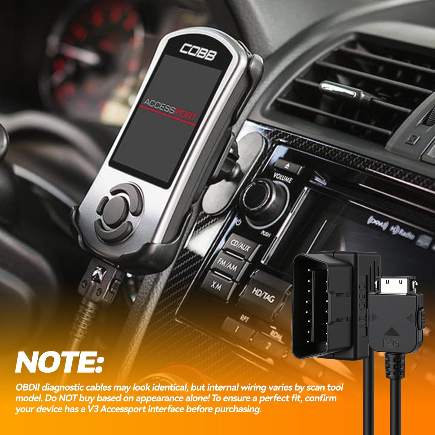 Access Port OBD2 OBDII Cable Compatible with Cord V3 Sub-aru Ford VW WRX STI Focus Evo BMW，Fits All Cars That use V3 Accessports