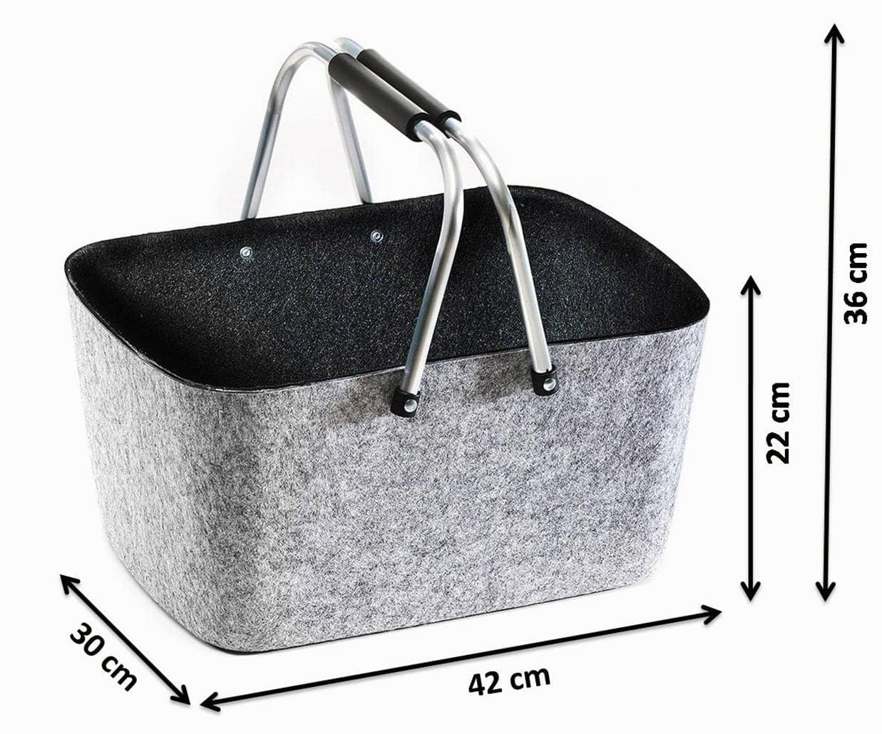 Kobolo personalisierbarer Filzkorb 42x30x22 cm Schwarz