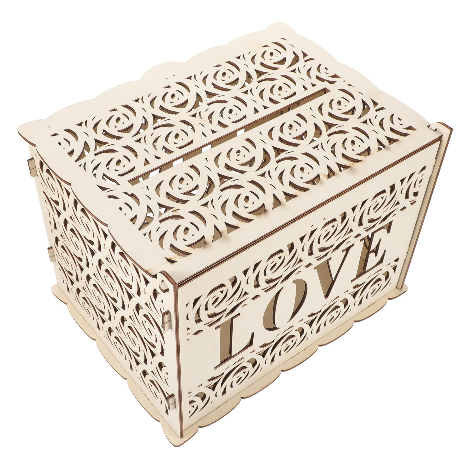 Scatola in Legno per Beige Rustico Matrimonio Biglietti