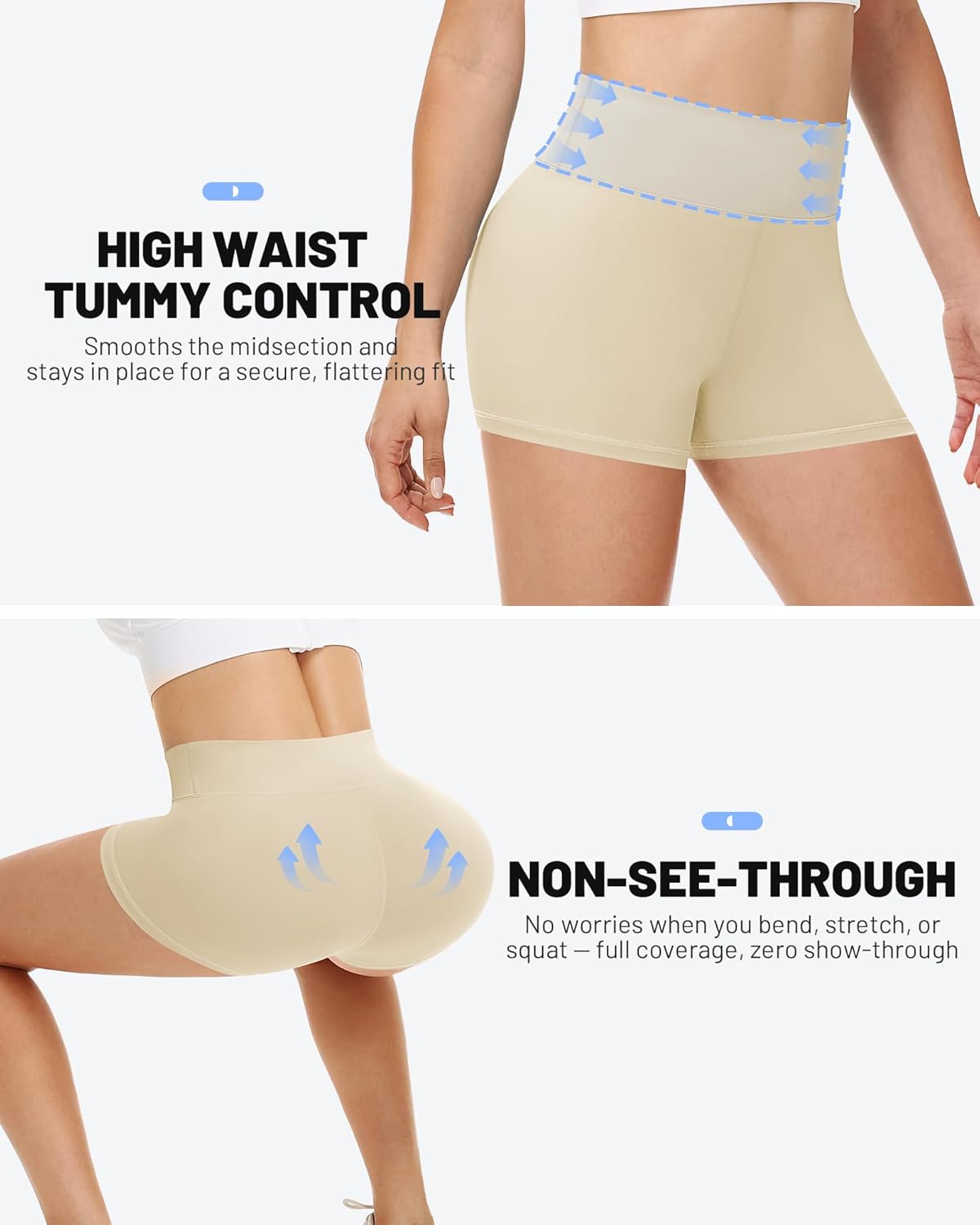 Runhit Women's Workout Biker Shorts - 3"/5"/8" High Waisted Tummy Control Spandex Booty Shorts for Volleyball Gym Yoga Dance - Image 3