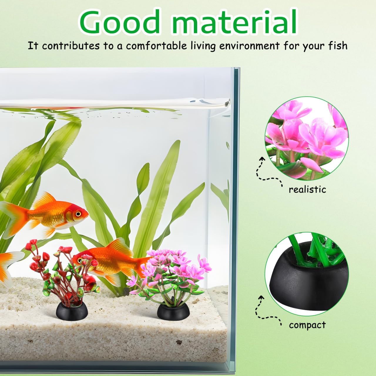 BESPORTBLE Artificial Aquarium Plants Mini Simulation Water Grass for Fish Tank Decor Plastic Aquatic Plant Adornments Betta Fish Tank Accessories Natural Style Aquarium Supplies 20 Pcs