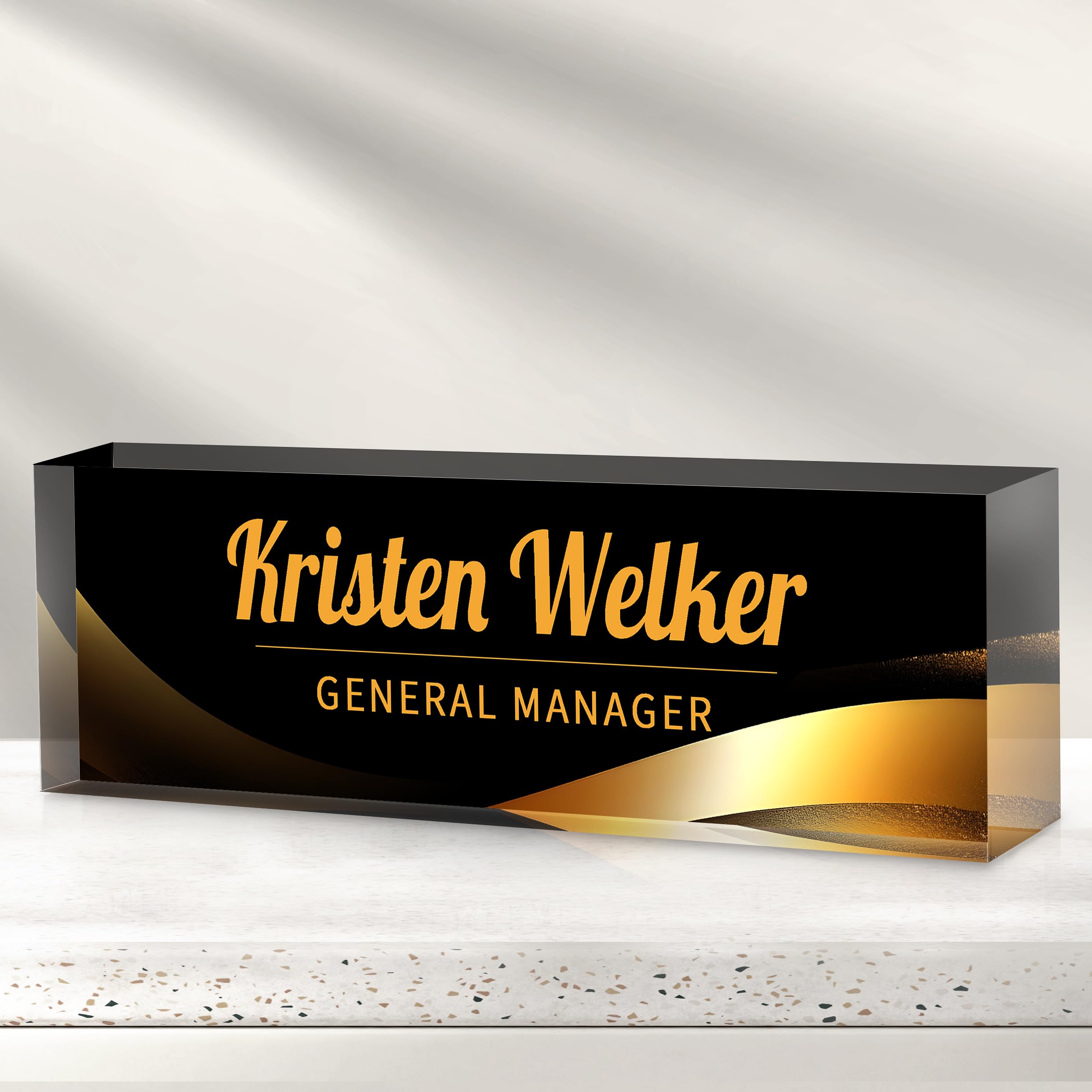 Personalized Name Plate for Desk - Custom Name Plates for Man - Christmas Gifts for Coworkers - Acrylic Office Decor Appreciation Gifts for Teacher Nurse Manager Social Worker