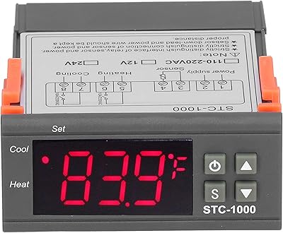 Temperature Controller Eujgoov STC-1000 Cooling and Heating Digital Thermostat with Sensor Refrigerator and Fermenter(AC110~220V)