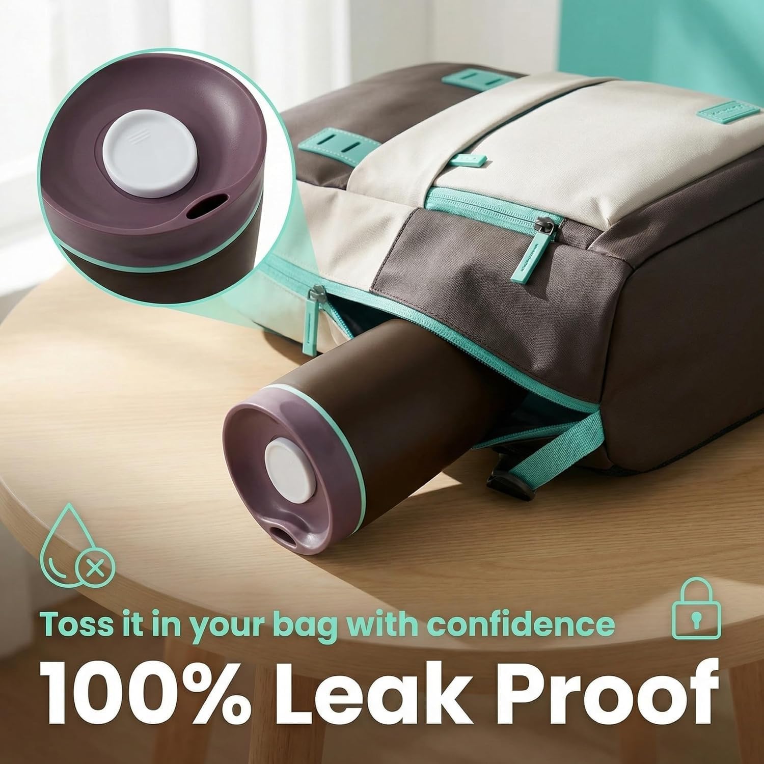 12 oz coffee tumbler Insulated coffee mug with lid Slider Insulated Stainless Steel Coffee Tumbler, Travel Mug for Hot and Iced Beverages insulated travel coffee mug, Black with Brown Lid (black) - Image 4