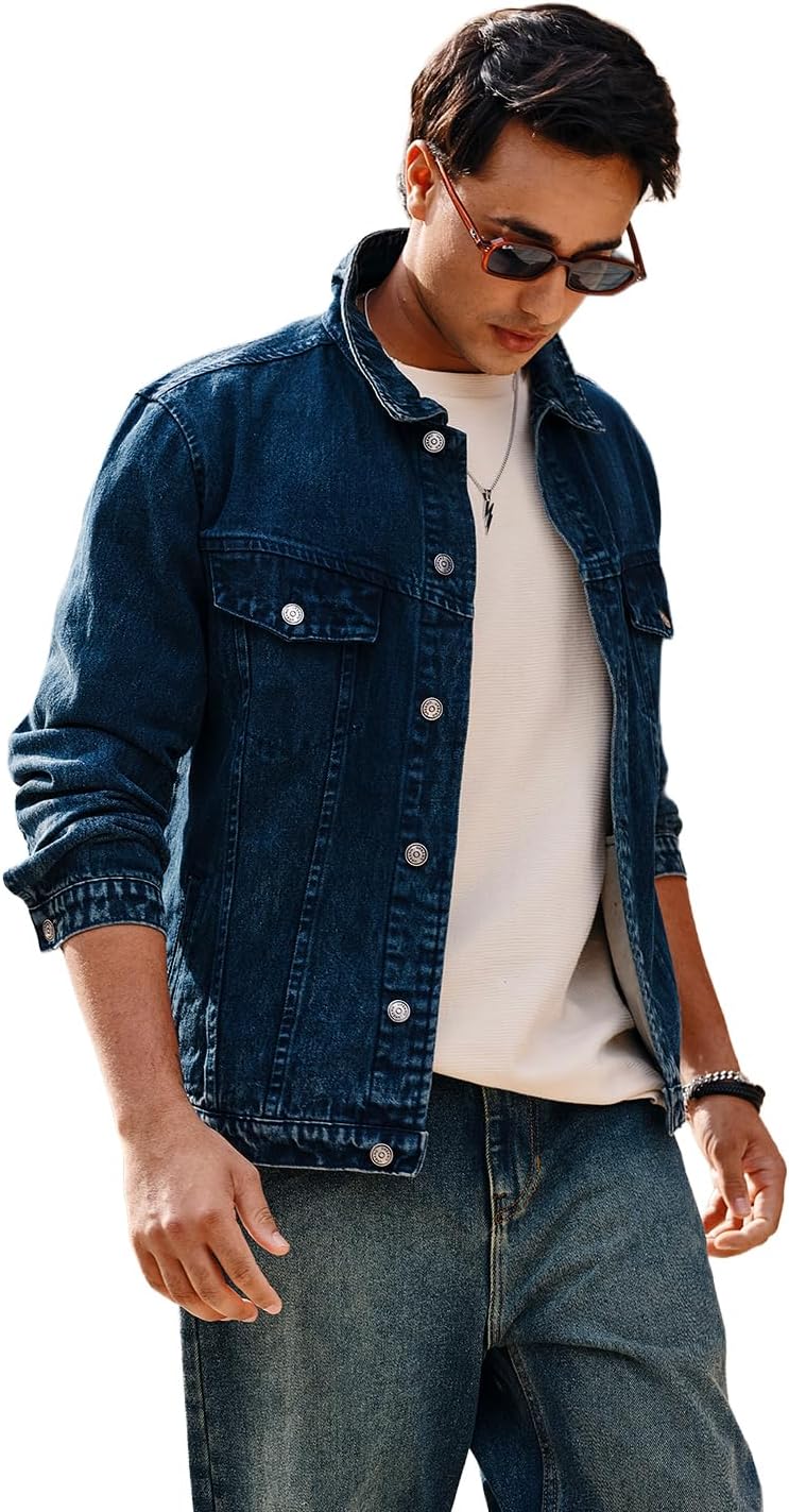 Men's Regular Fit Washed Full Sleeve Denim Jacket