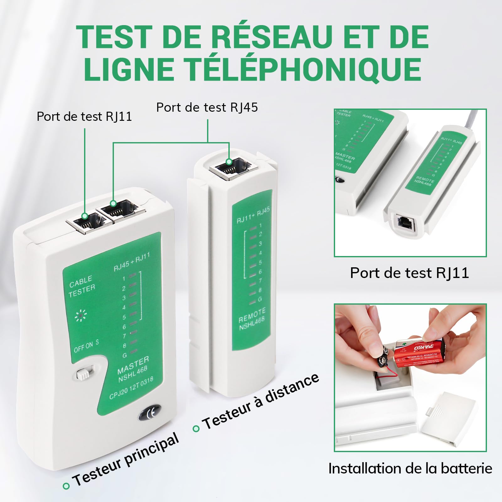 SGILE RJ45 Kit de Sertissage, Couteau à Dénuder à Sertir Traversant, Cat5 Cat6 Cat7 Tout - en - Un, Kit de Sertissage Ethernet Réseau, Kit Réparation Réseau, 50 Connecteurs CAT6