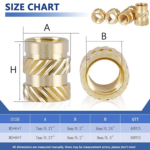 Vista 16 de 415 piezas M2 M3 M4 M5 M6 insertos roscados para juego de calor de plástico, kit surtido de inserciones de latón para impresión 3D moldeo por 415